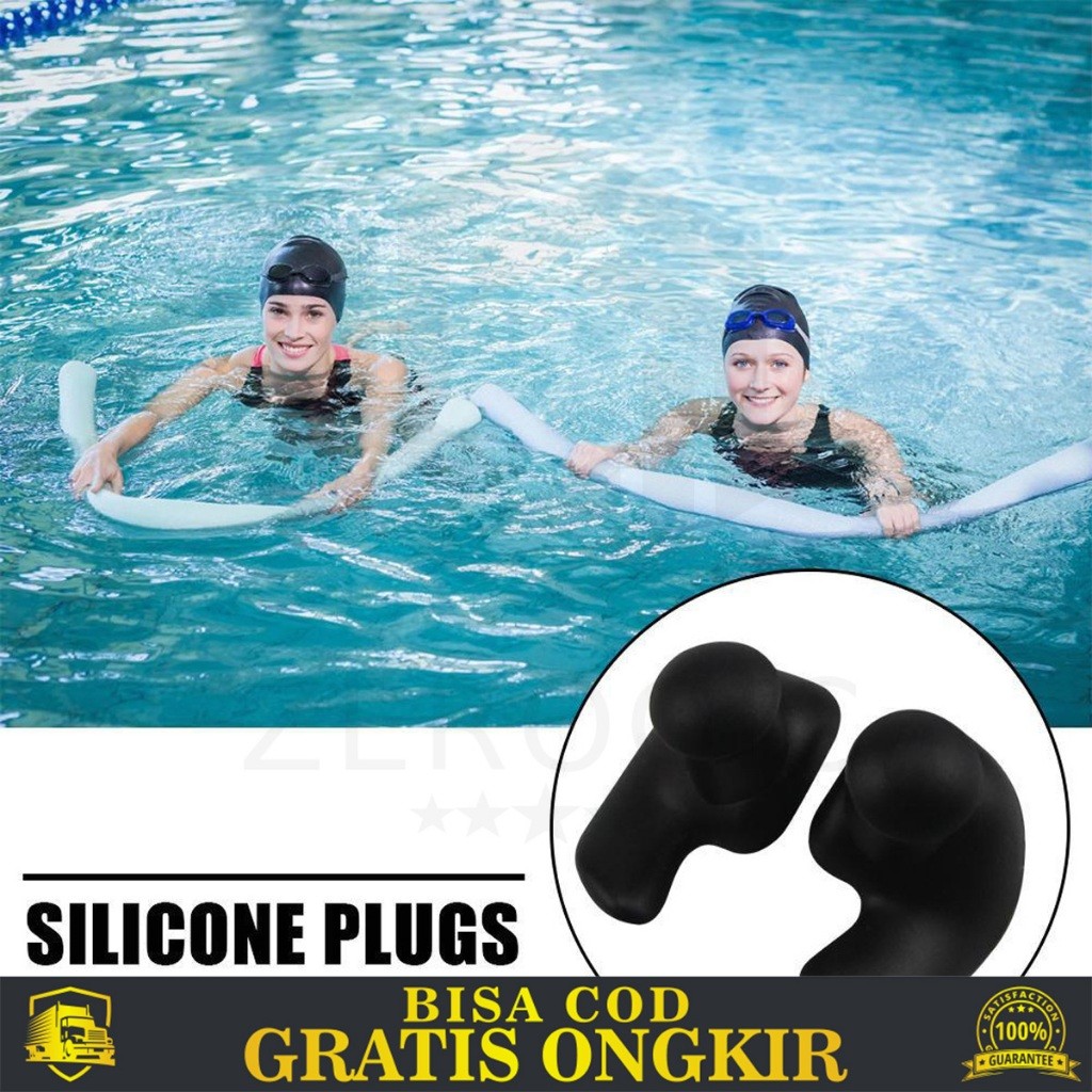 EARPLUG SET PENUTUP TELINGA RENANG WATERPROOF SILIKON STORAGE BOX