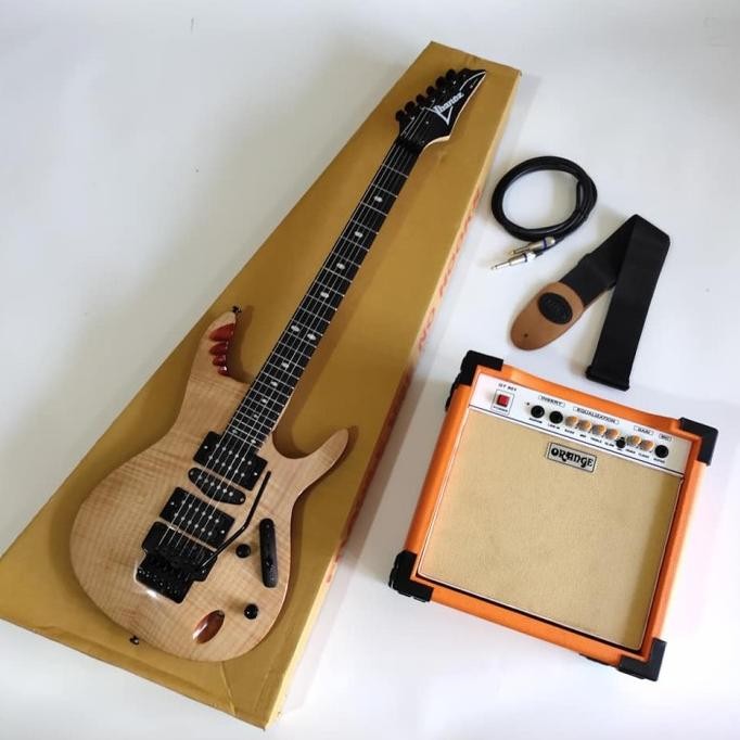socket - paket gitar ibanez s series natural amply jack dan strap murah