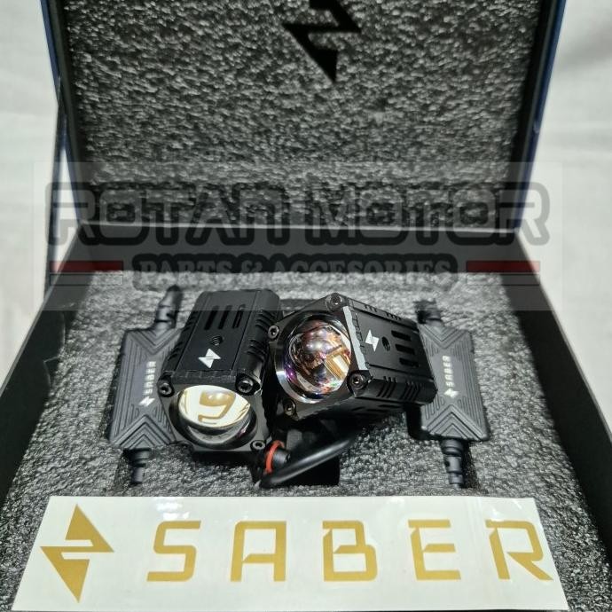 BLUE- MINI PROJIE SABER SR1 NANO V2 /  SABER SR 1 NANO V2 BLUE LENS 2X25W / LAMPU TEMBAK SABER