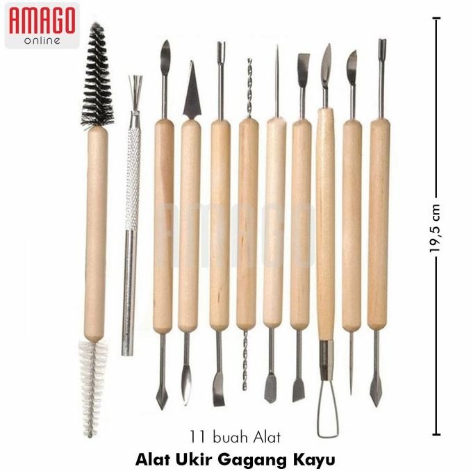 

Terlaris Clay Pottery Tools - Alat Ukir Clay Tanah Liat Tembikar -Pegangan Kayu COD