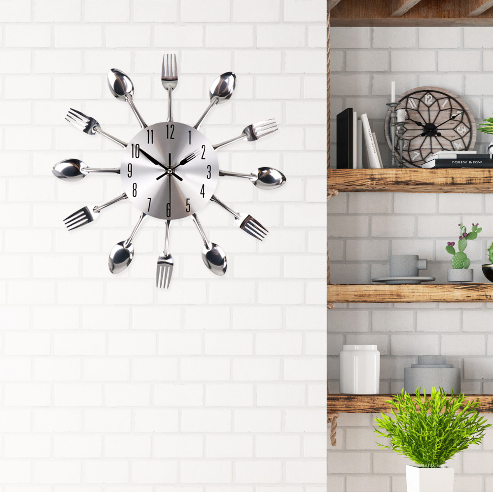 

- Taffware Jam Dinding 3D Creative Design Kuliner Sendok Garpu 30cm - T6806 -