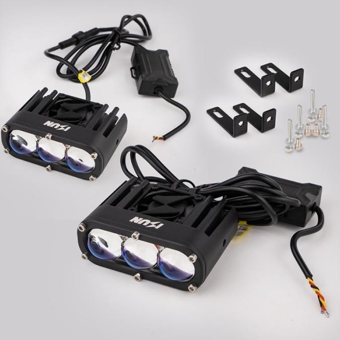 

BLUE- LAMPU TEMBAK LASER GUN SQL 3 MATA ISUN MPU3 MPUIII 120W DENGAN KIPAS PENDINGIN DAN BLUE LENS DC9-80V