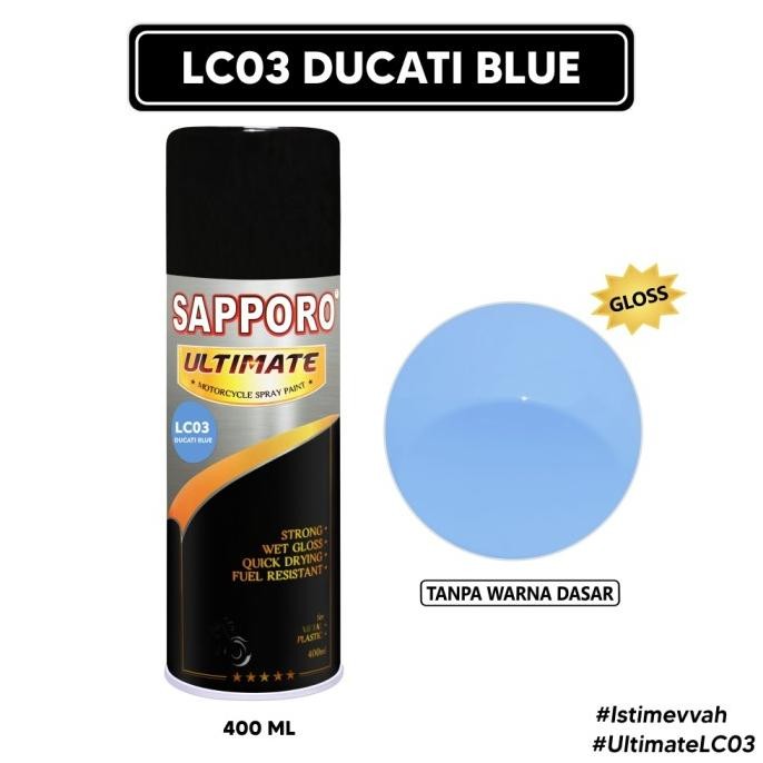 

BLUE- SAPPORO ULTIMATE LC03 DUCATI BLUE / CAT SPRAY SEMPROT AEROSOL TERBAIK