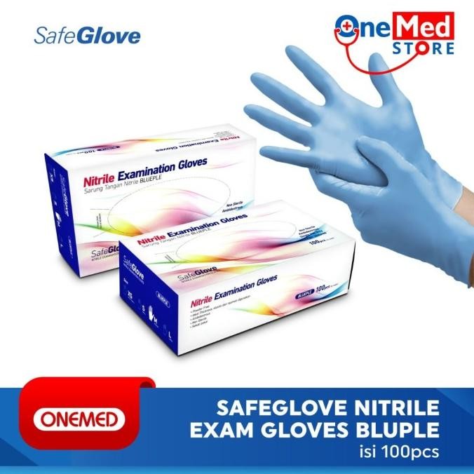

BLUE- SARUNG TANGAN NITRILE BLUE SGN ONEMED BOX ISI 100PCS SIZE L