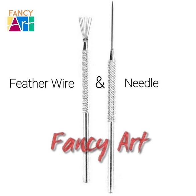 

Terlaris Feather Wire & Needle Texture Brush Pottery Ceramic Polymer Clay Tools COD