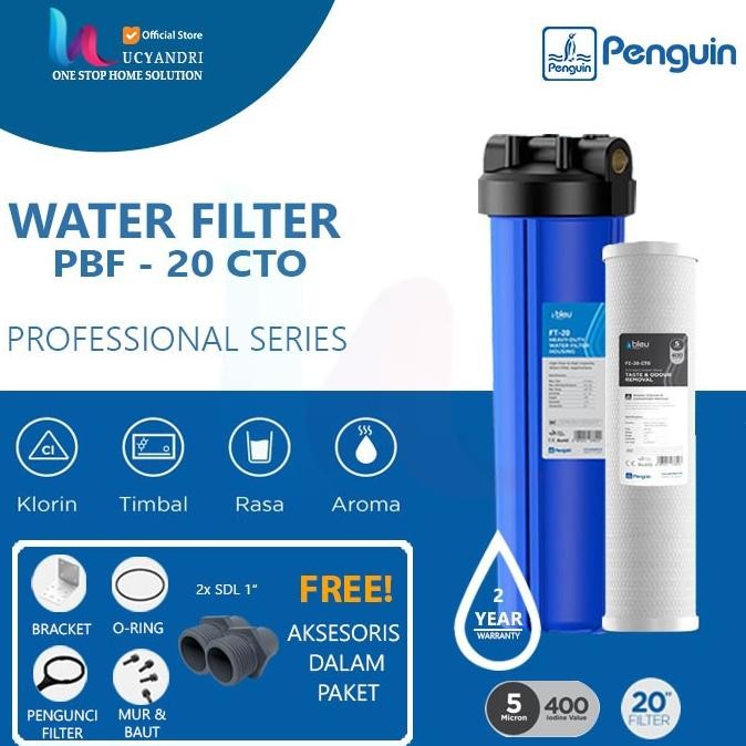 

BLUE- PENGUIN 20" BIG BLUE HOUSING FILTER + CTO ACTIVATED CARBON FILTER