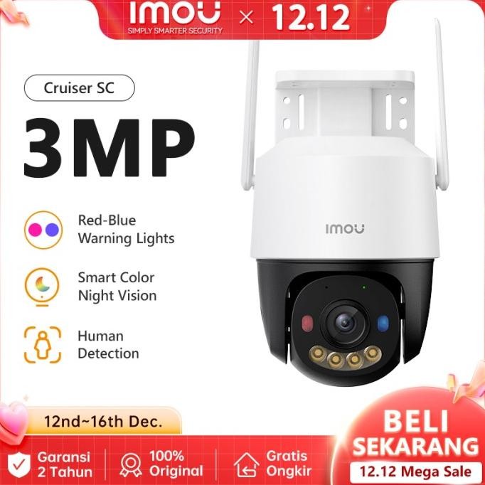 

BLUE- IMOU CRUISER SC 3MP PAN TILT COLOR NIGHT VISION TWO-WAY TALK WIRELESS IP CAMERA WITH RED-BLUE WARNING LIGHT