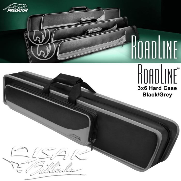Predator Roadline 3X6 Soft Cue Case Black & Grey Tas Stick Billiard