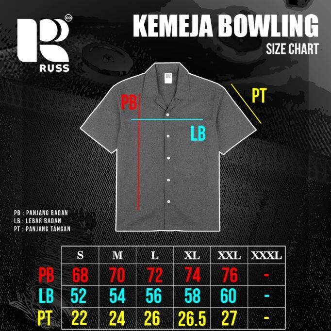 

BLUE- RUSS SHIRT KEMEJA BOWLING TANGAN PENDEK TRAFF BLUE