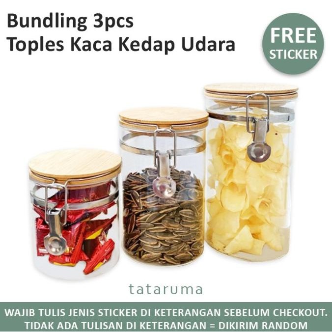 

kudo - toples kaca kedap udara 400/900/1100ml termurah