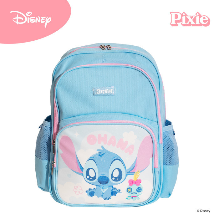 PIXIE X DISNEY Backpack Stitch Edition Original Disney Tas Ransel Biru Tas Sekolah Anak