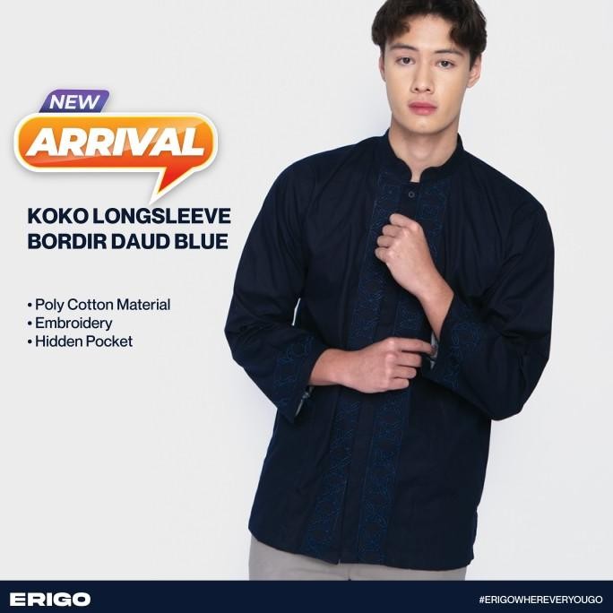 

BLUE- KEMEJA PRIA ERIGO KOKO LONG SLEEVE BORDIR DAUD BLUE