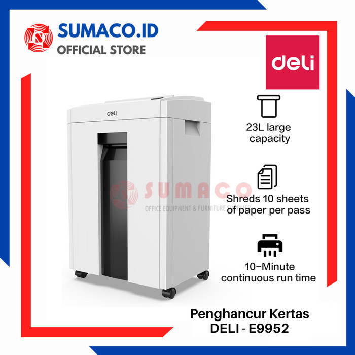 

HARGA DISC - Mesin Penghancur Kertas / Paper Shredder Deli E9952 10 lembar 23 lt