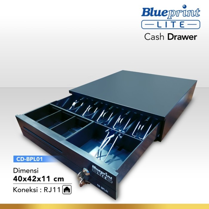 

HARGA DISC - CASH DRAWER / LACI KASIR / LACI UANG BLUEPRINT CD-BPL01 40x42x11 Cm