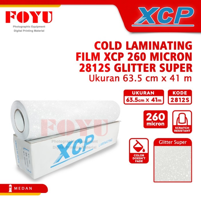 

TERMURAH - Plastik Laminating Dingin XCP 260 mic 63.5CMx41M Glitter Super 2812S
