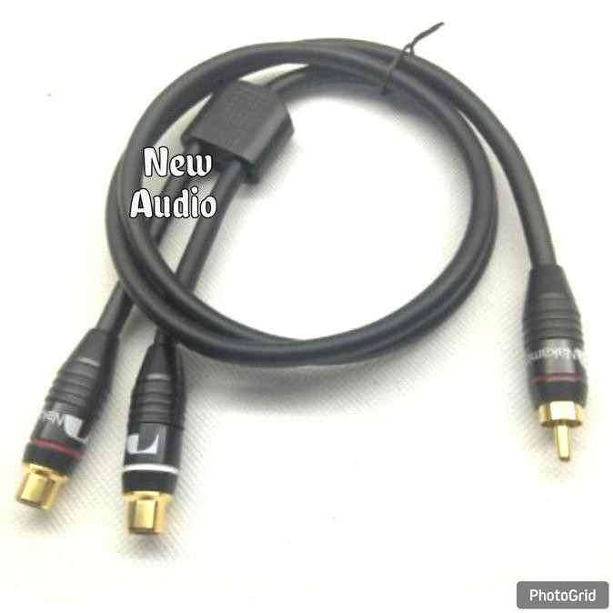 socket - Kabel Canare Ori 1mtr Plus Jack RCA Nakamichi male To 2 Rca Female