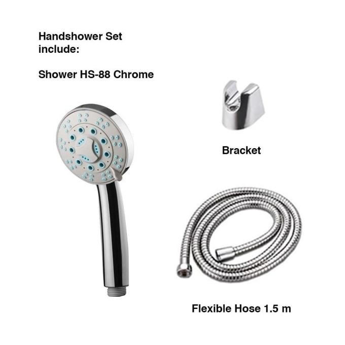 VONE HS-88 Chrome Shower Set Handshower Mandi Hand Multi Fungsi Air JS88