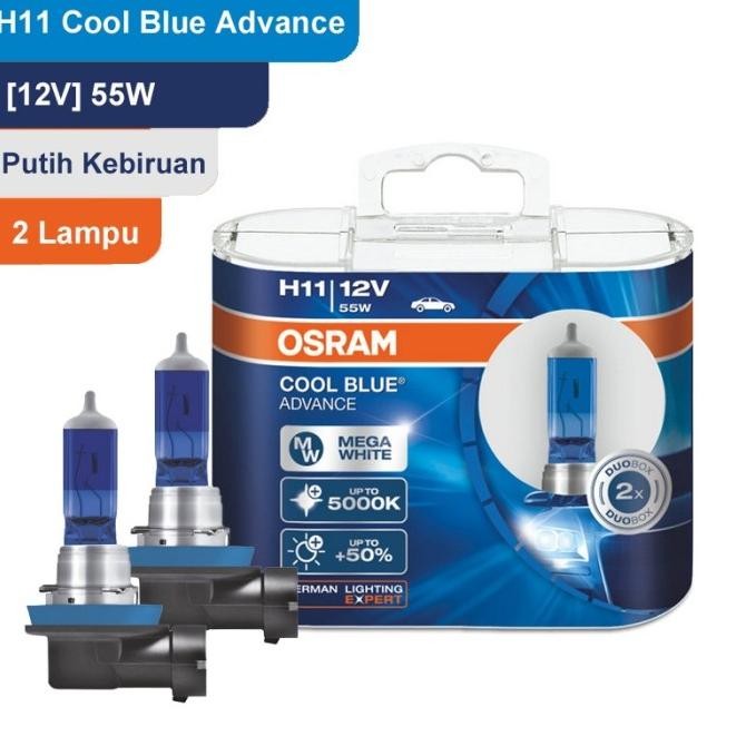 

BLUE- LAMPU MOBIL OSRAM COOL BLUE ADVANCE H11 55W MEGA WHITE 5000K