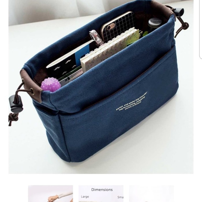 BAG ORGANIZER SIZE M, DALAMAN TAS / TAS CANVAS TRAVEL. TERLARIS