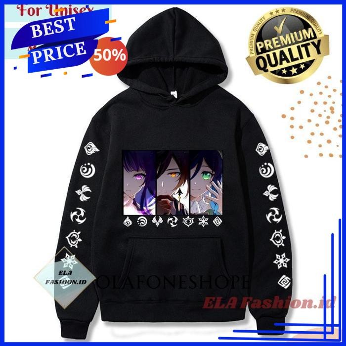 HOODIE VENTI ZHONGLI RAIDEN SHOGUN KASUAL ESTETIK HOODY GENSHIN IMPACT BY OLAFONESHOPE GRATIS ONGKIR