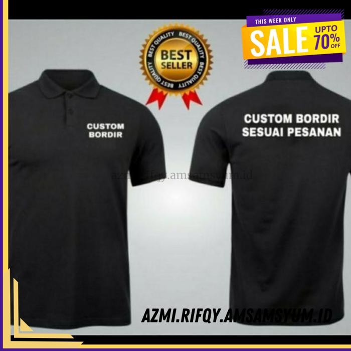 (DONE) KAOS POLO SHIRT TSHIRT BAJU KERAH BORDIR LOGO SATU POLOS   CUSTOM SABLON  BEST DEAL !!