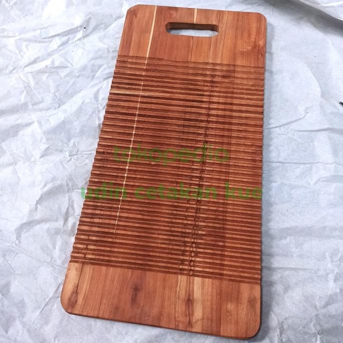 Papan Cuci Baju Kayu Jati Gilesan Kayu 50 cm