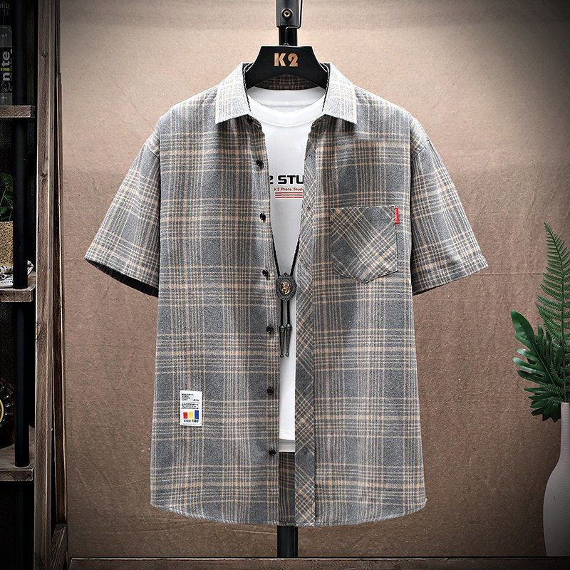 Men's Korean-Style Loose Style Versatile Casual Short-Sleeved Shirt