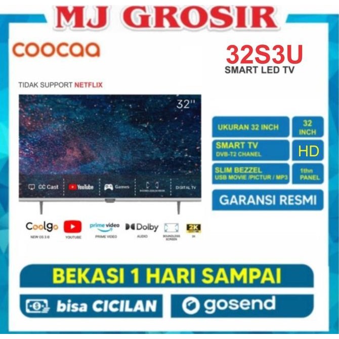 TERBARU - LED TV COOCAA 32" ANDROID TV 32S3G 32INCH USB MOVIE