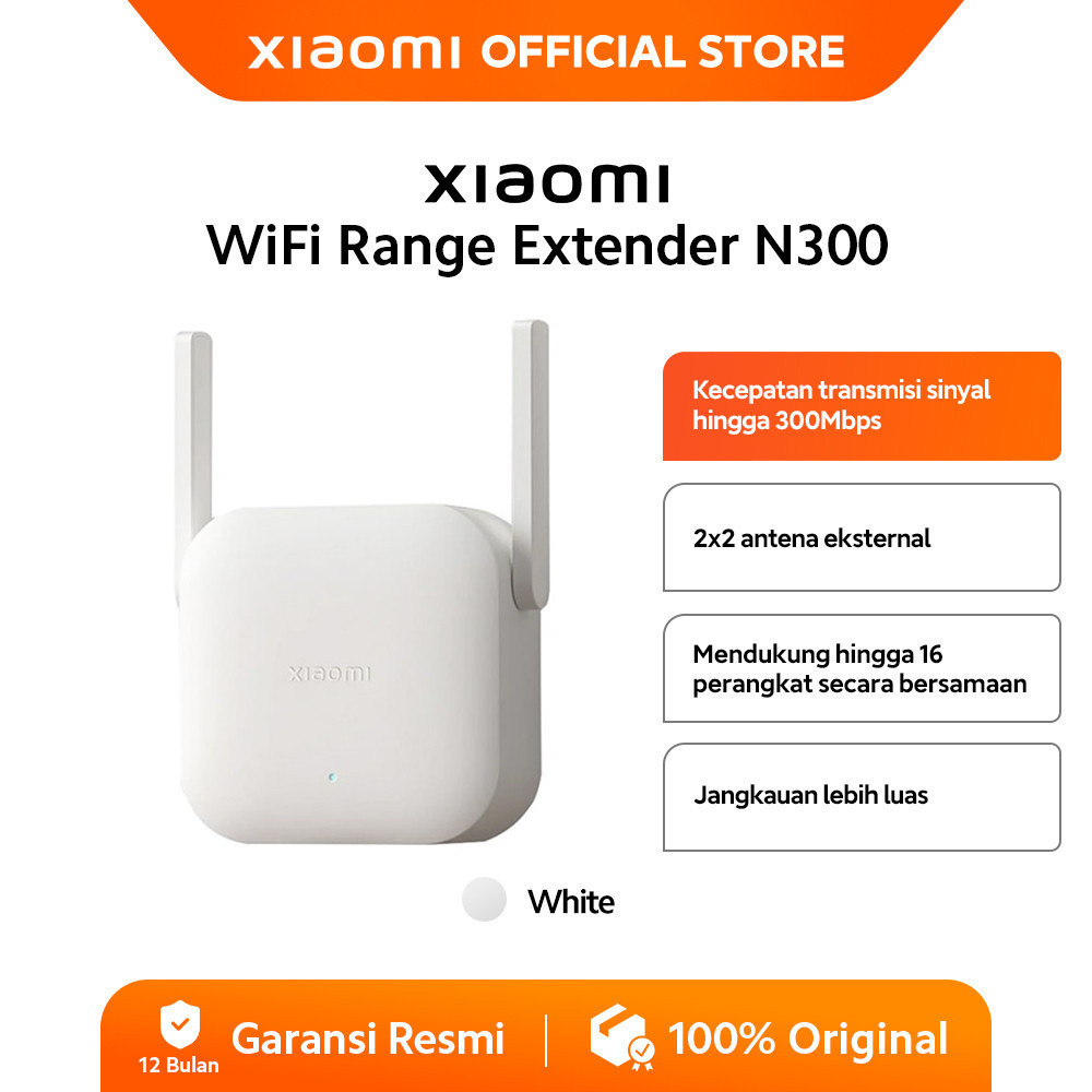 Xiaomi Wifi Range Extender N300 | 2x2 antena ekternal | Kecepatan 300 Mbps | Online exclusive | [ Official Store ]