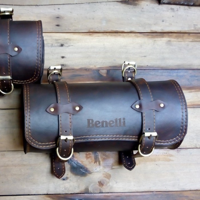 TAS MOTOR TABUNG LEATHER ,TAS KULIT TABUNG