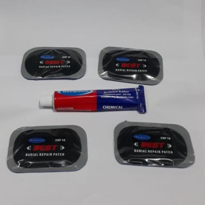 Terbaru CRP 10 - Bestpatch - Karet tambal tip top tubeless CRP 10 4pc + lem