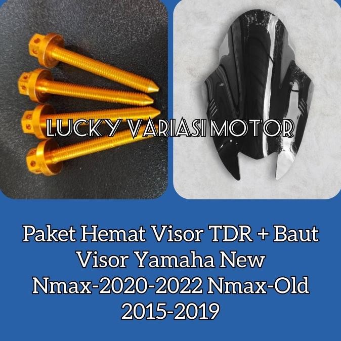 paket hemat winshield/visor tdr + baut visor new nmax-155/ nmax old 