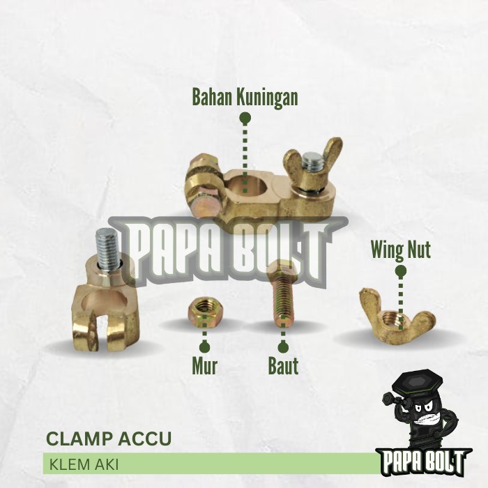 BISA COD T05. KEPALA KLEM ACCU KUNINGAN JUMBO / AKI MOBIL TRUK HARGA SET + - BISA COD