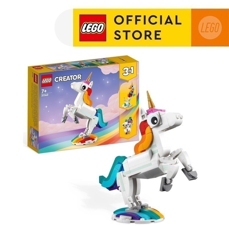 LEGO Creator 31140 Magical Unicorn Building Toy Set (145 Pieces) Mainan Balok (7 Tahun+)