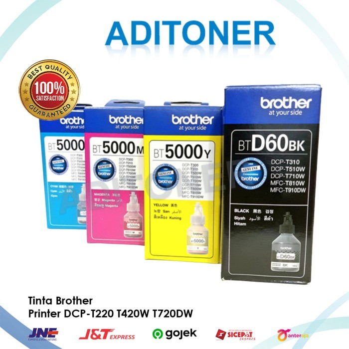 1 set tinta brother btd60bk & bt5000 Original Printer MFC-T810W T910DW T4500DW