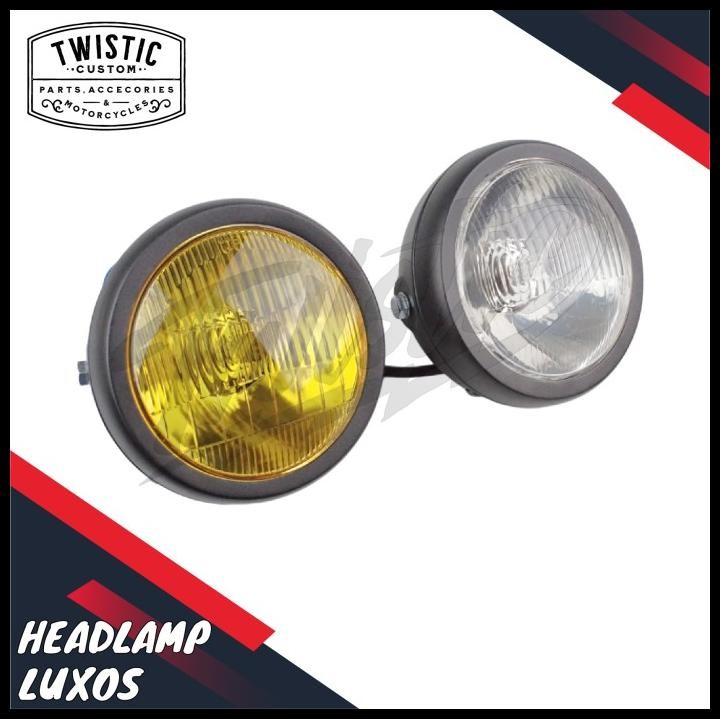 Headlamp Lampu Depan Luxos H4 5.75 Inch Motor W175 Scorpio Tiger Byson Benelli Pe 250 Motobi 250 Uni