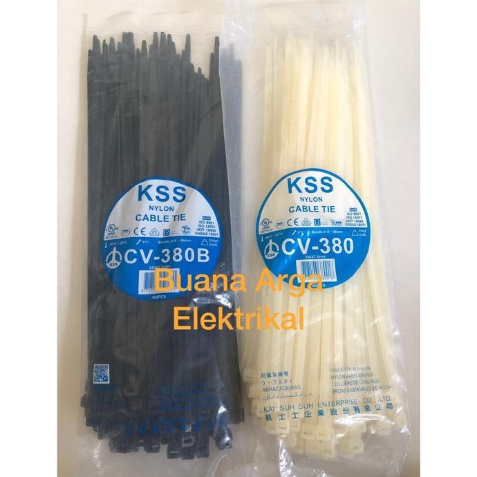 

Kabel Ties CV-380 CV 380 x 7,6 KSS Warna Putih/Hitam @100pcs CV380