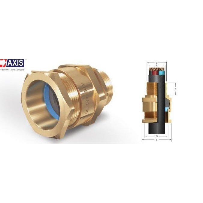 

Cable Gland Brass Without Armour A2 Series Merk Axis 20L 11,0-13,5 mm