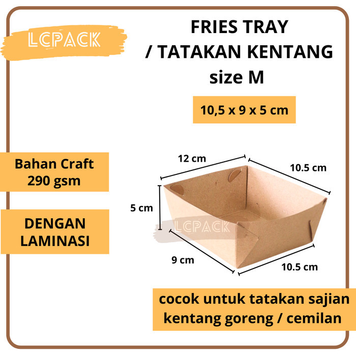 OBRAL FRENCH FRIES PAPER TRAY / KOTAK KENTANG GORENG / WADAH MAKANAN
