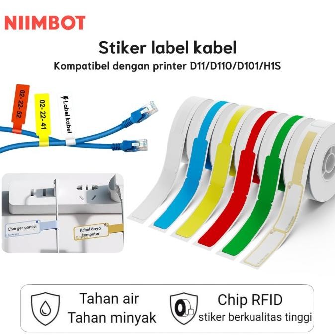 NIIMBOT D11 D110 D101 Stiker label kabel kabel jaringan serat optik Garansi