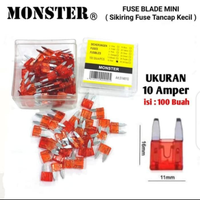 SIKRING FUSE MINI/ SIKRING MOTOR 10A/FUSE/SIKRING FUSE 10A/SIKRING