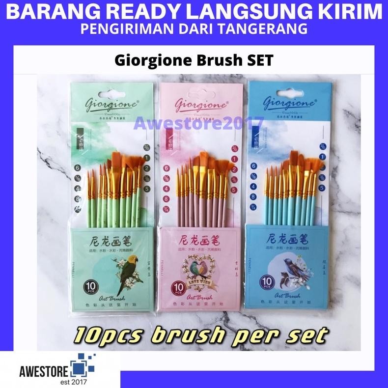 

SALE GIORGIONE BRUSH SET G-188 | KUAS LUKIS SET 10 BIRD SERIES WATER COLOR TODAY