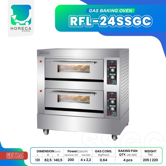 Ready GETRA Gas Baking Oven RFL-24SSGC / RFL 24SSGC / RFL 24 SSGC