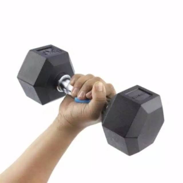 Neww Bsm.Medan Rubber Coated Hexagonal Dumbell 5Kg Besi