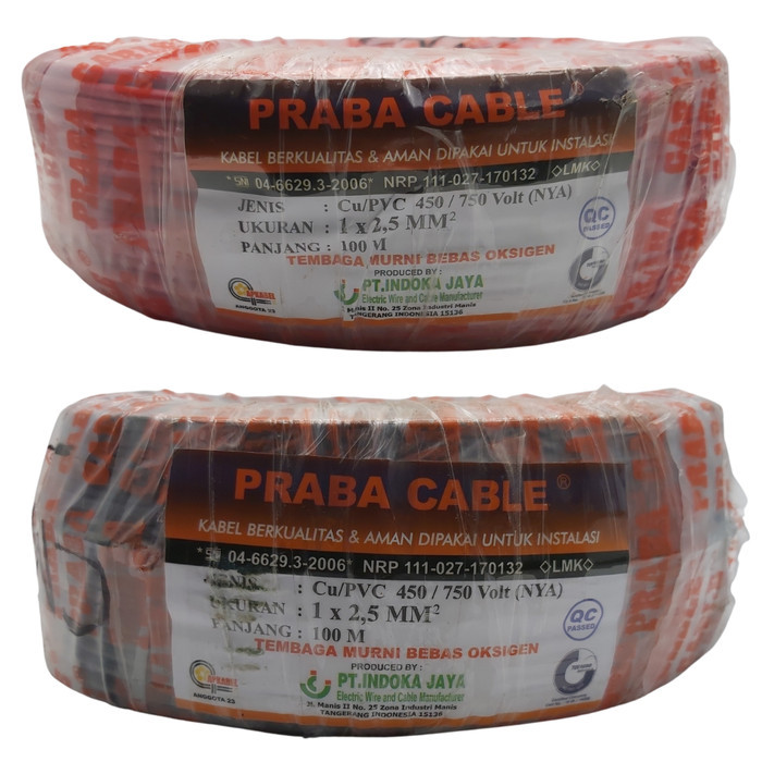 "Kabel NYA Praba 2.5mm 100 Meter SNI Kabel Listrik Tunggal Tembaga 2.5