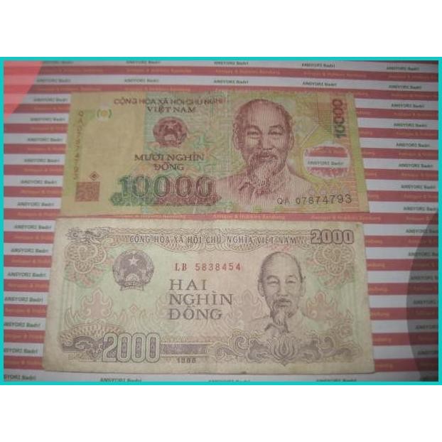 Uang Vietnam Dong 10000 & 2000 Borongan (Iklan E088) 11OKTZ4 parts
