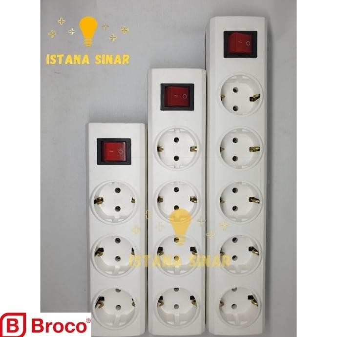 Original STOP KONTAK BROCO SAKLAR 3 4 5 6 LUBANG / TERMINAL / COLOKAN LISTRIK