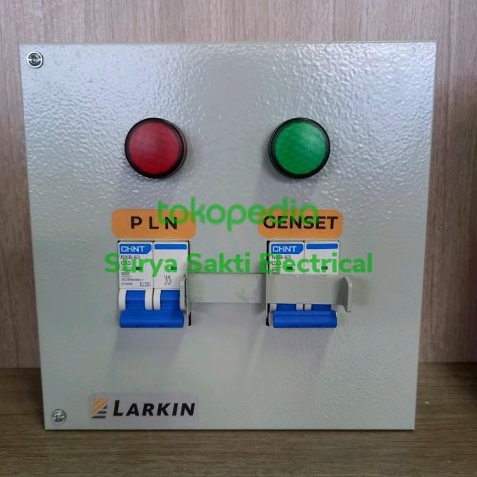 Original panel interlock 1 phase chint 2p switch handel ohm saklar pln - genset