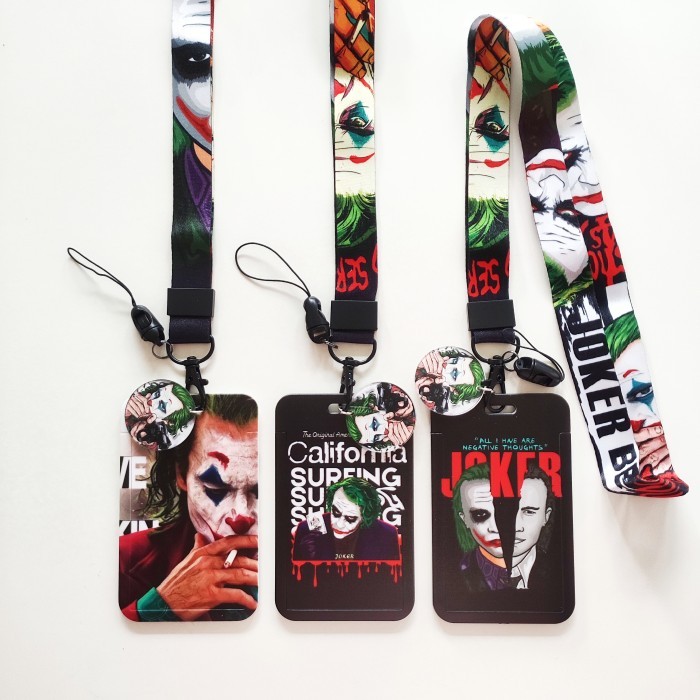 

Sale Id Card Holder Name Tag Lanyard / Kalung Wadah Kartu Dc Joker Villain