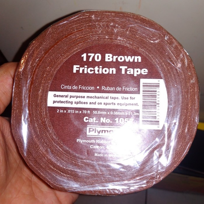 

TERMURAH - 170 Brown friction tape plymouth 2" x 21,3 meter